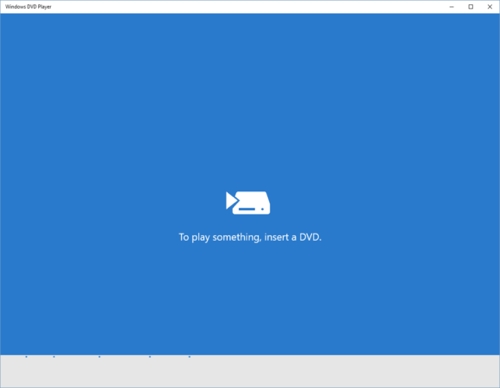 Початковий екран Windows DVD Player: «Вставте DVD-диск для відтворення»